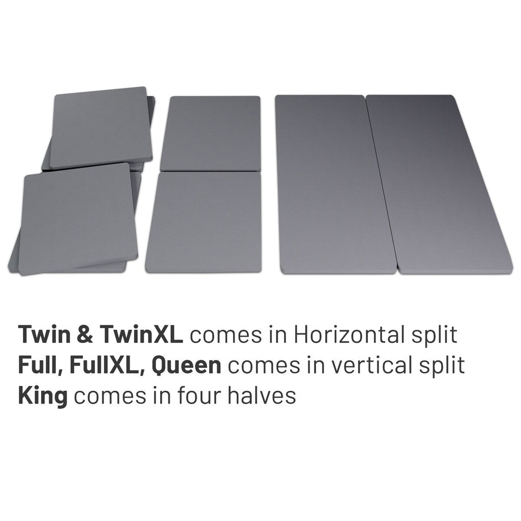 Planche de couchage entièrement assemblée de 1,5 pouce pour support de matelas/lit, lot de 2 - Gris