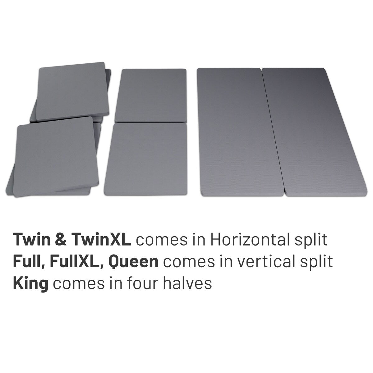 Planche de couchage entièrement assemblée de 1,5 pouce pour support de matelas/lit, lot de 2 - Gris