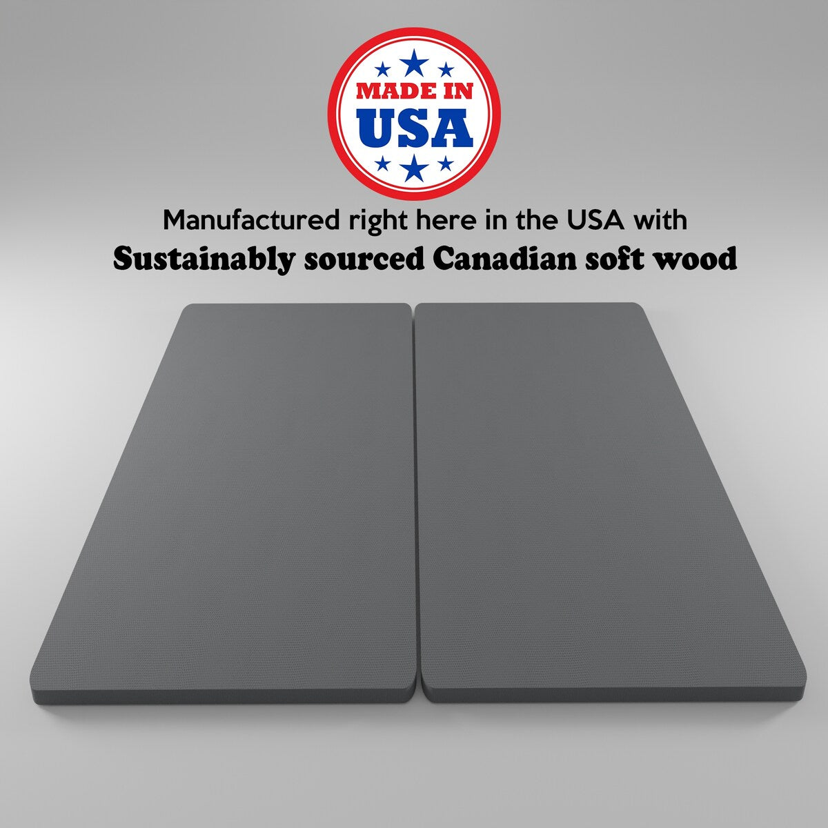 Planche de couchage entièrement assemblée de 1,5 pouce pour support de matelas/lit, lot de 2 - Gris