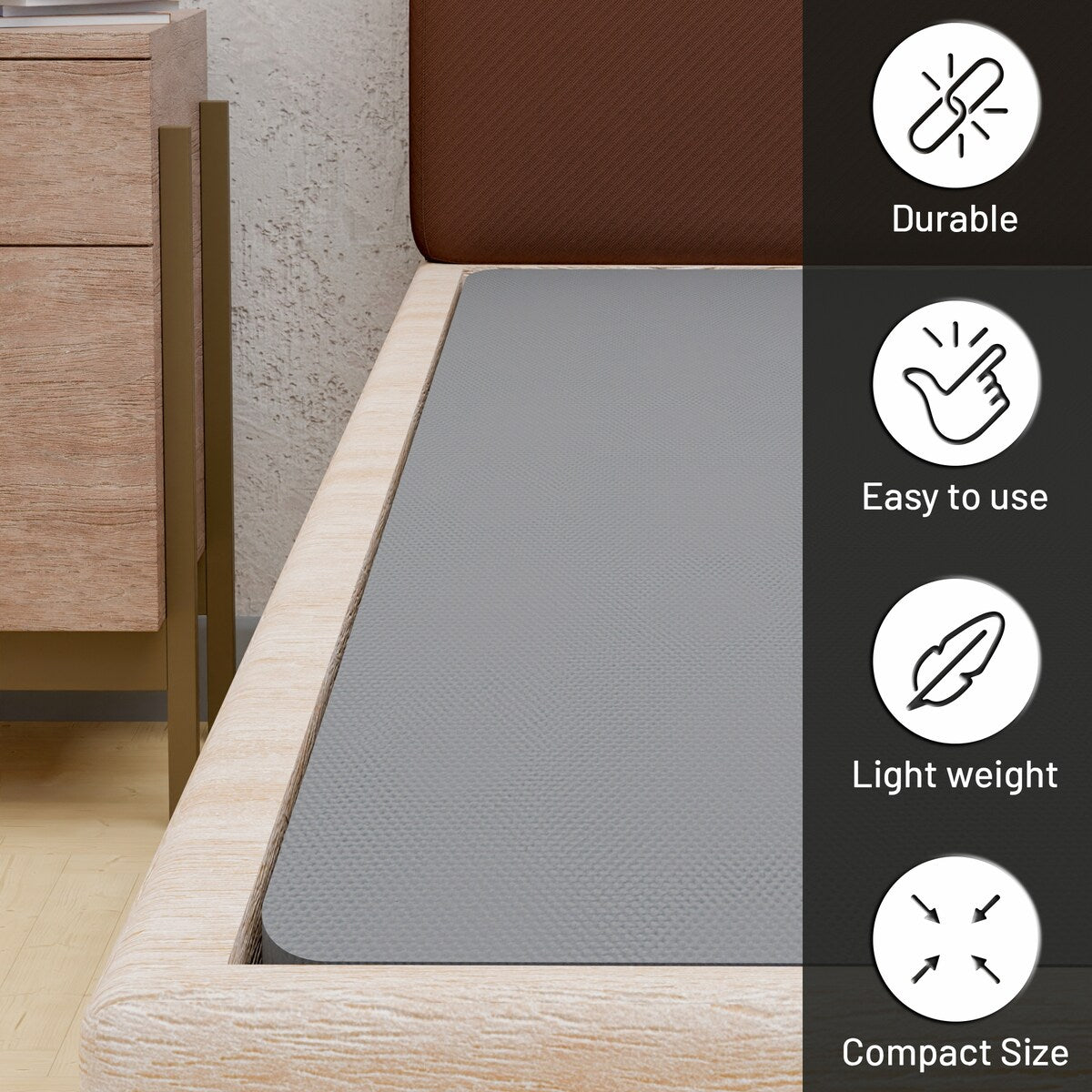 Planche de couchage entièrement assemblée de 1,5 pouce pour support de matelas/lit, lot de 2 - Gris