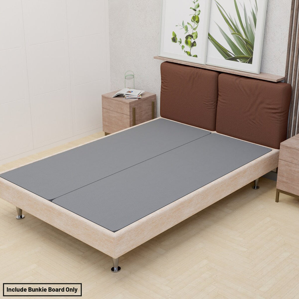 Planche de couchage entièrement assemblée de 1,5 pouce pour support de matelas/lit, lot de 2 - Gris
