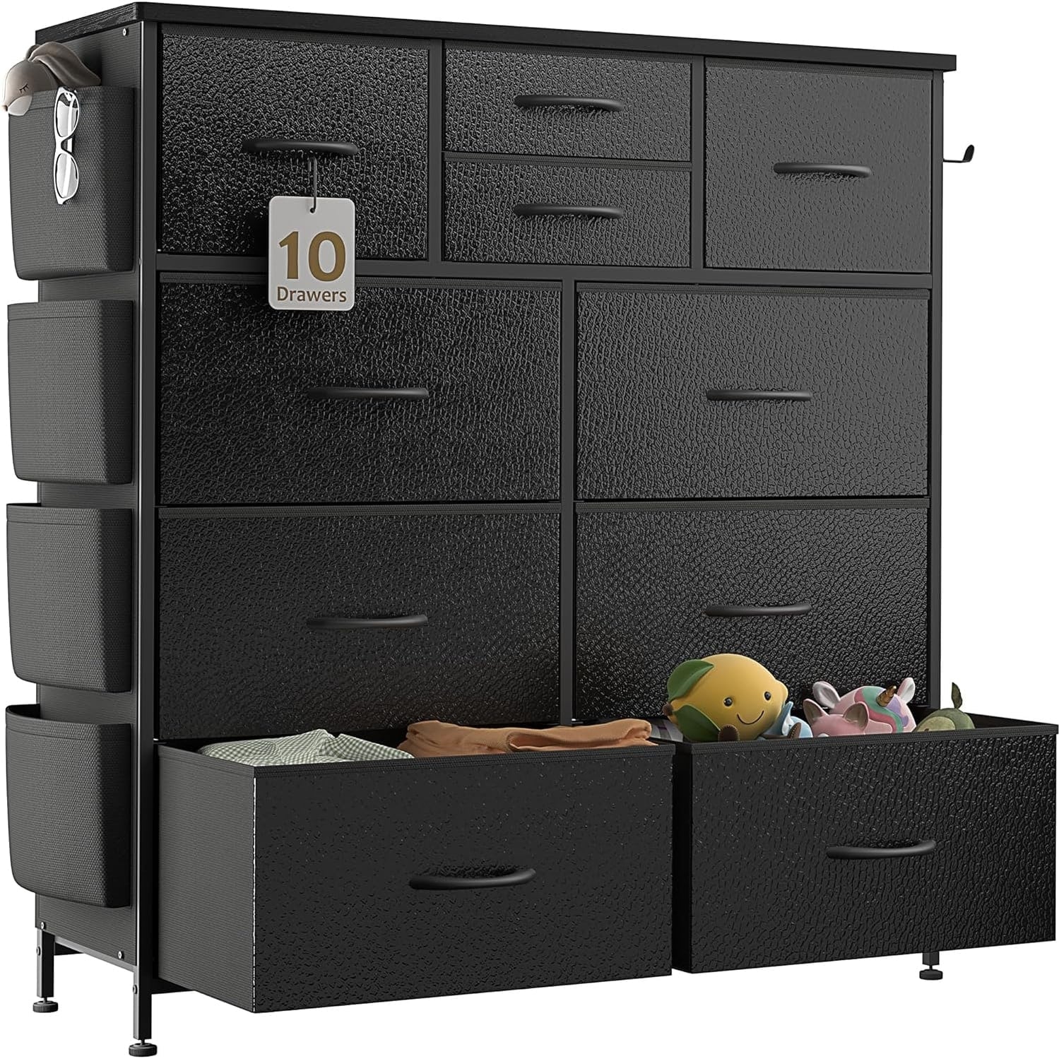 Commode à 10 tiroirs en tissu, armoire de rangement, tour de rangement, unité de rangement pour chambre à coucher