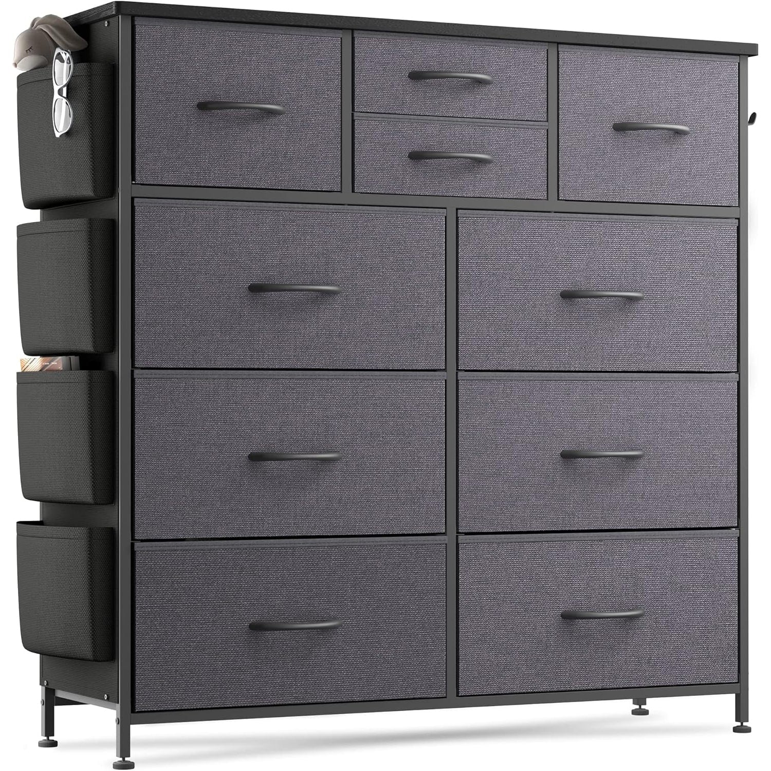 Commode à 10 tiroirs en tissu, armoire de rangement, tour de rangement, unité de rangement pour chambre à coucher