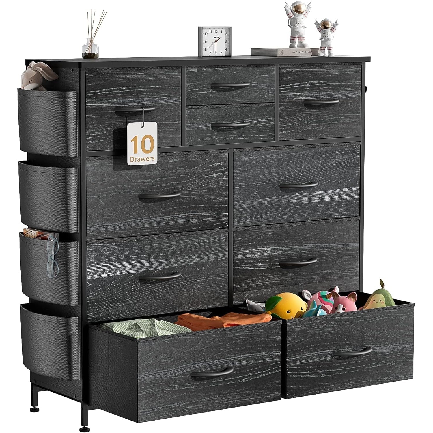 Commode à 10 tiroirs en tissu, armoire de rangement, tour de rangement, unité de rangement pour chambre à coucher