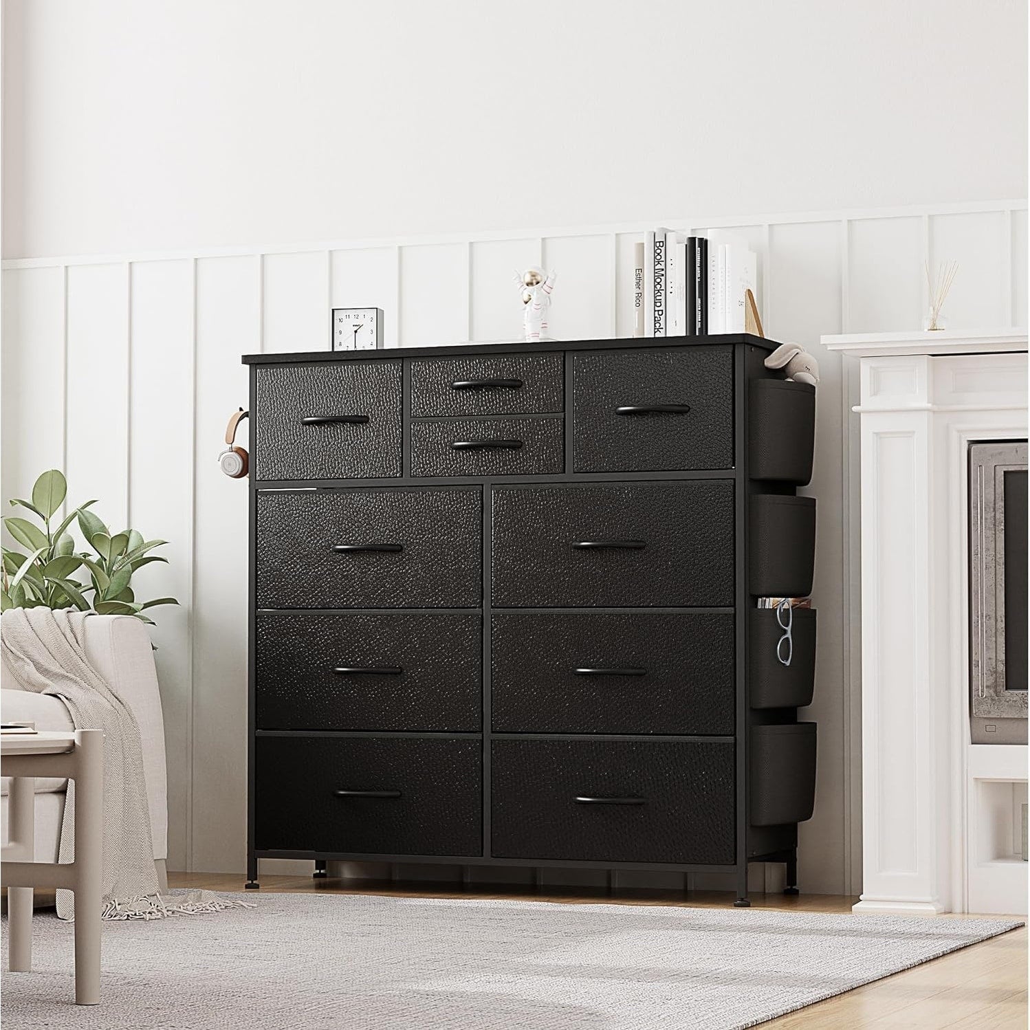 Commode à 10 tiroirs en tissu, armoire de rangement, tour de rangement, unité de rangement pour chambre à coucher