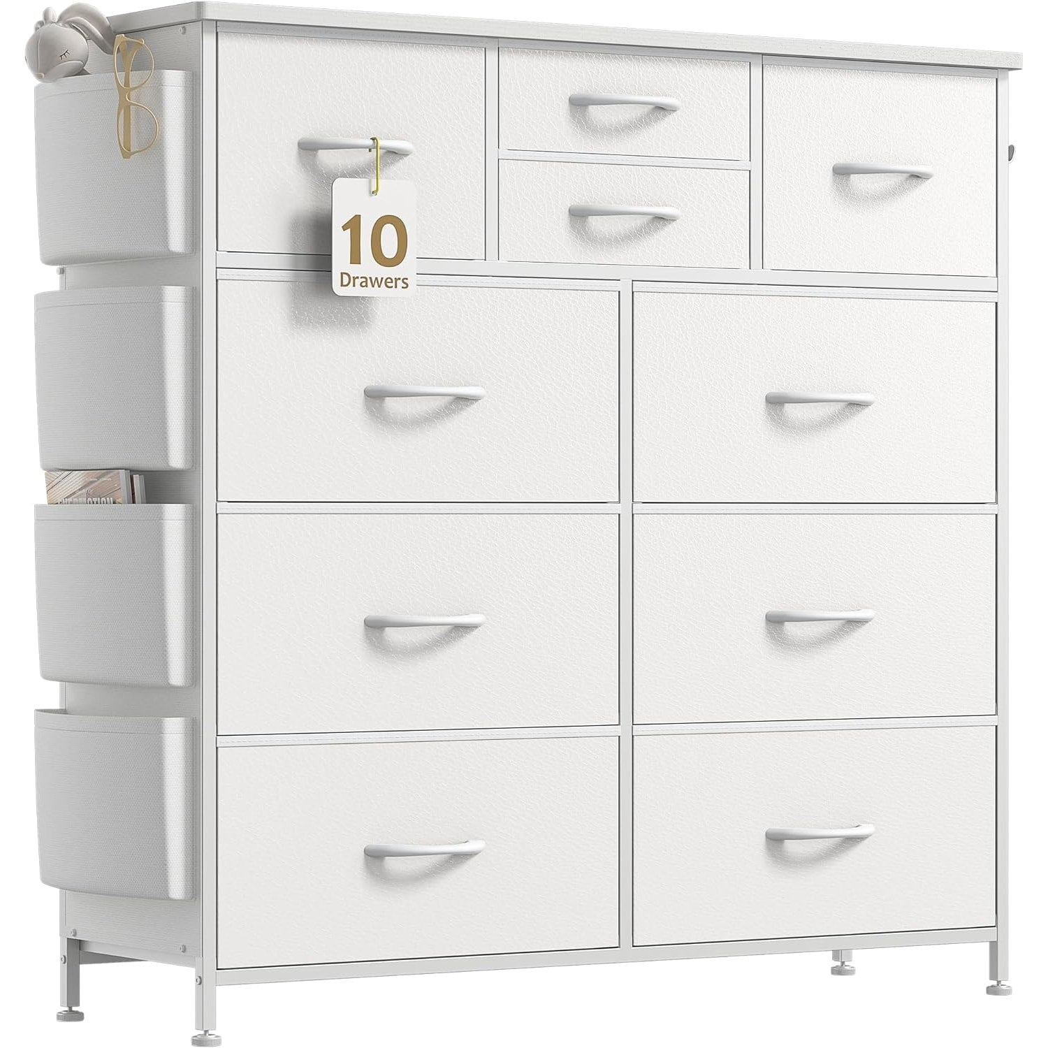 Commode à 10 tiroirs en tissu, armoire de rangement, tour de rangement, unité de rangement pour chambre à coucher