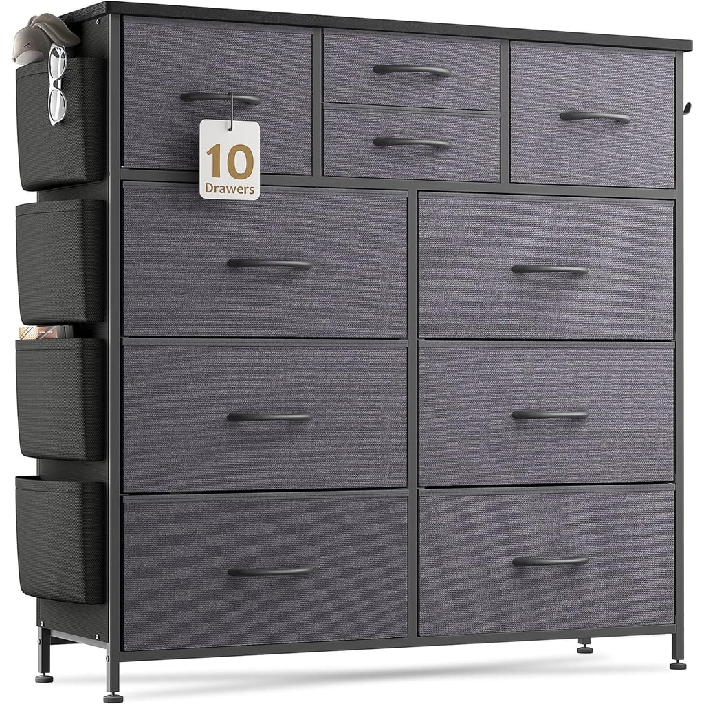 Commode à 10 tiroirs en tissu, armoire de rangement, tour de rangement, unité de rangement pour chambre à coucher