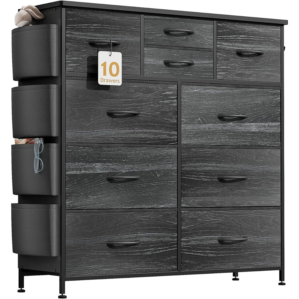 Commode à 10 tiroirs en tissu, armoire de rangement, tour de rangement, unité de rangement pour chambre à coucher