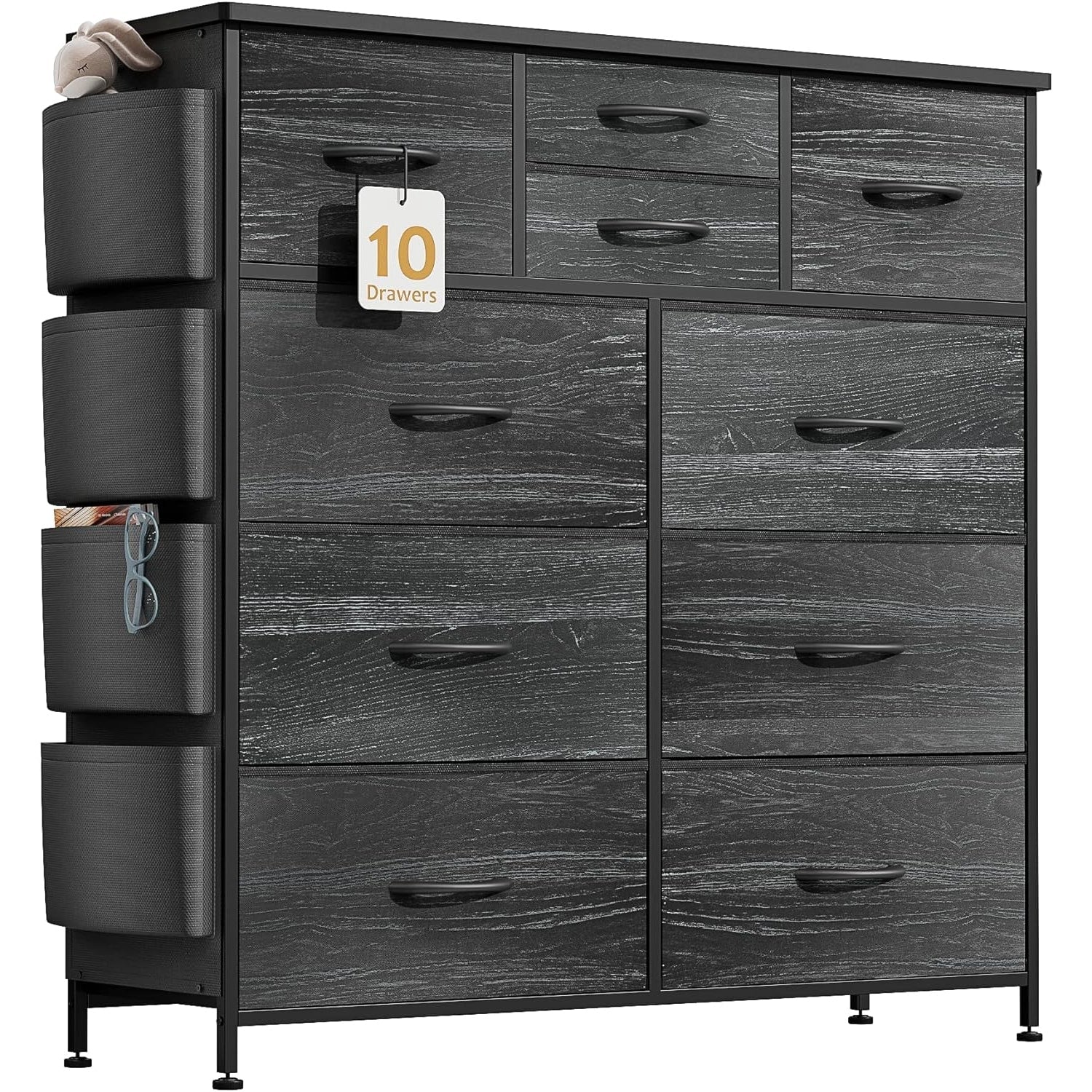 Commode à 10 tiroirs en tissu, armoire de rangement, tour de rangement, unité de rangement pour chambre à coucher