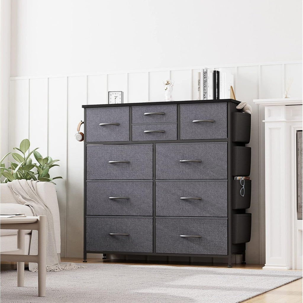 Commode à 10 tiroirs en tissu, armoire de rangement, tour de rangement, unité de rangement pour chambre à coucher