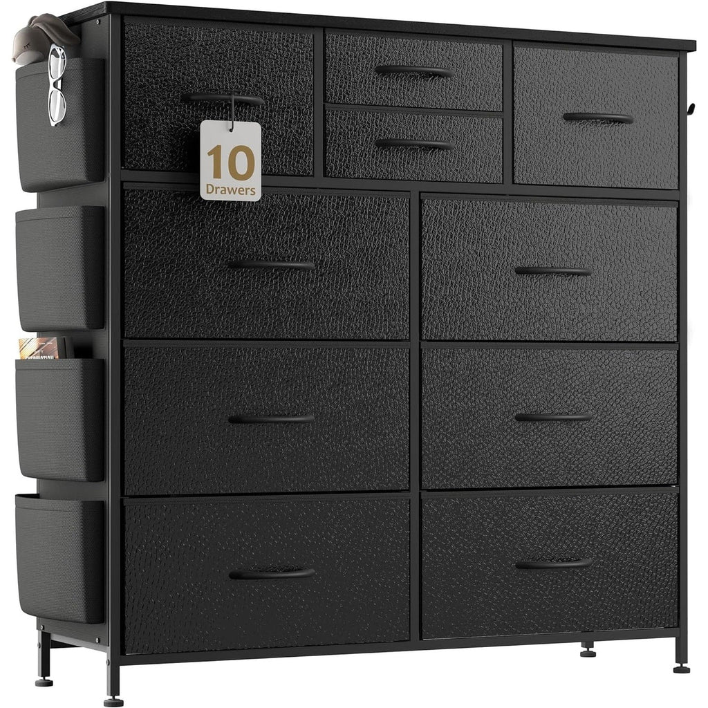 Commode à 10 tiroirs en tissu, armoire de rangement, tour de rangement, unité de rangement pour chambre à coucher