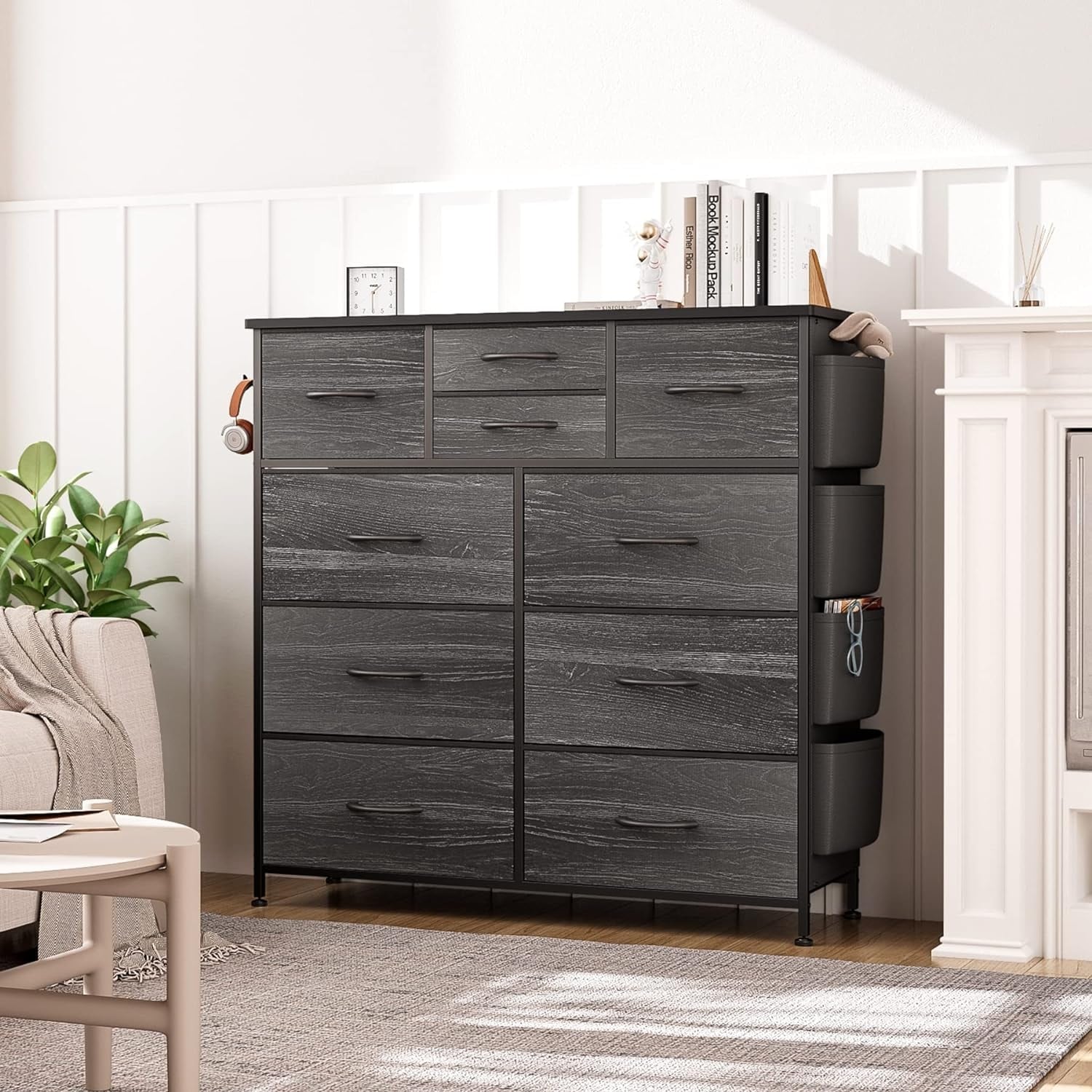 Commode à 10 tiroirs en tissu, armoire de rangement, tour de rangement, unité de rangement pour chambre à coucher