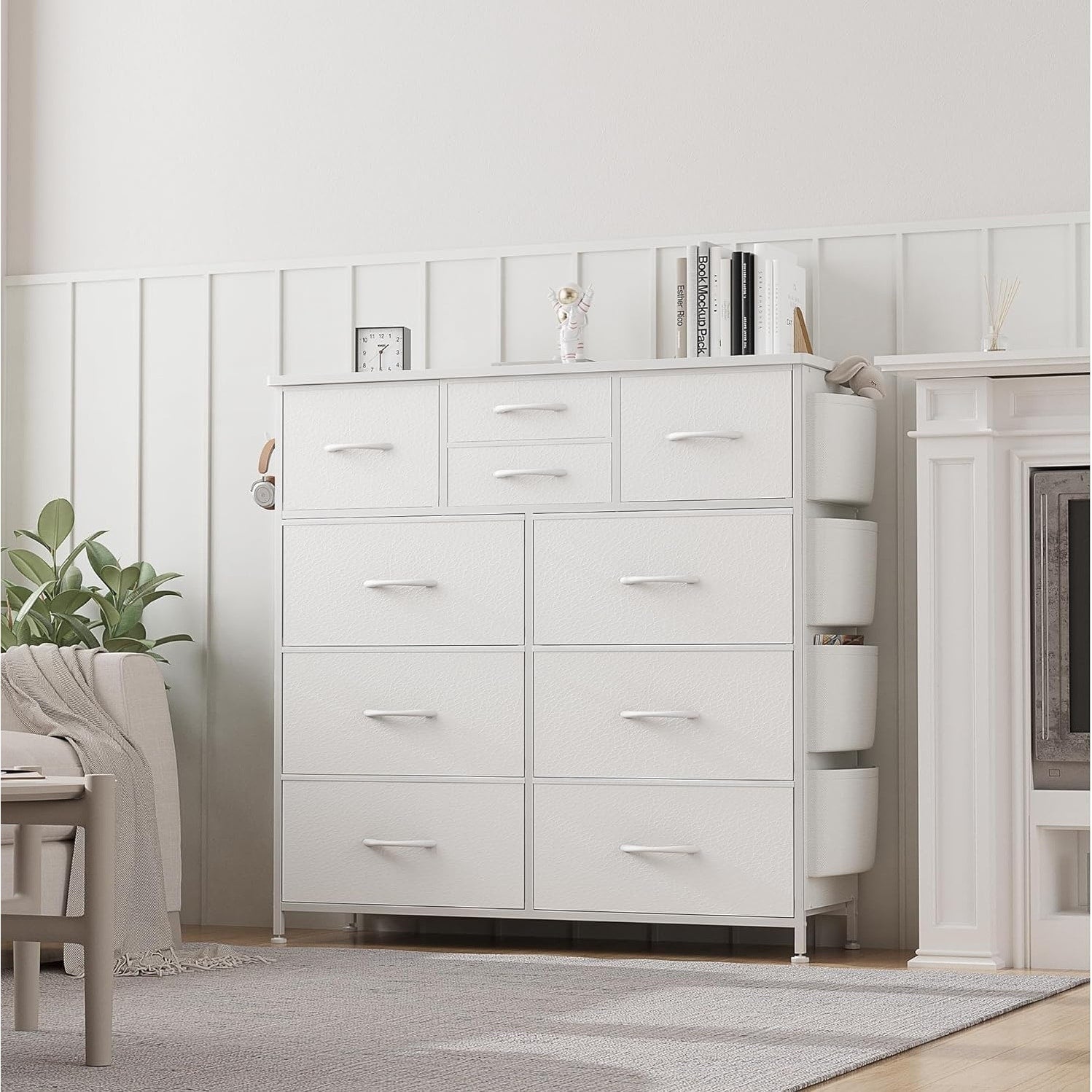 Commode à 10 tiroirs en tissu, armoire de rangement, tour de rangement, unité de rangement pour chambre à coucher