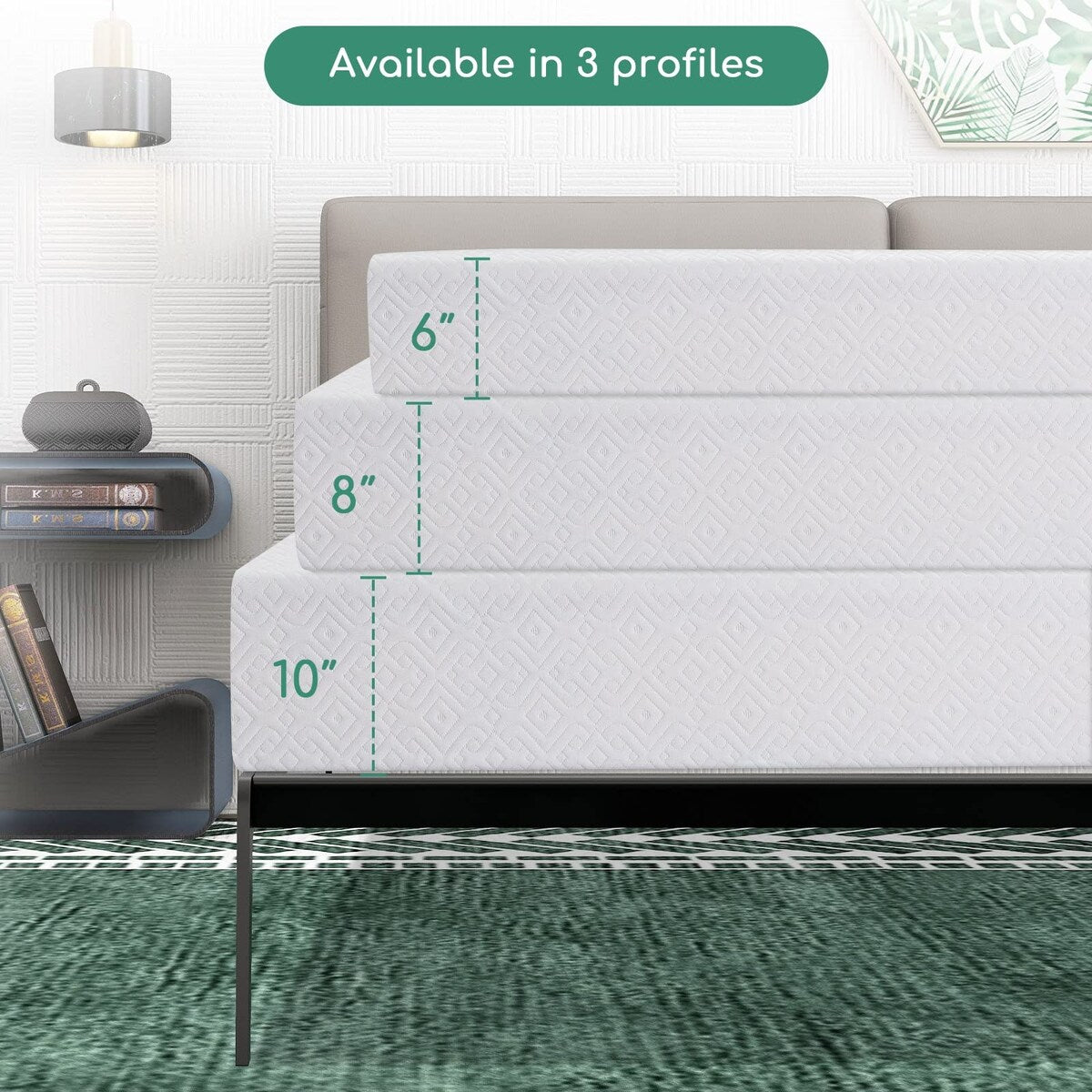 Matelas de lit de 10 pouces avec mousse CertiPUR-US pour un sommeil de soutien, plus frais et un soulagement de la pression