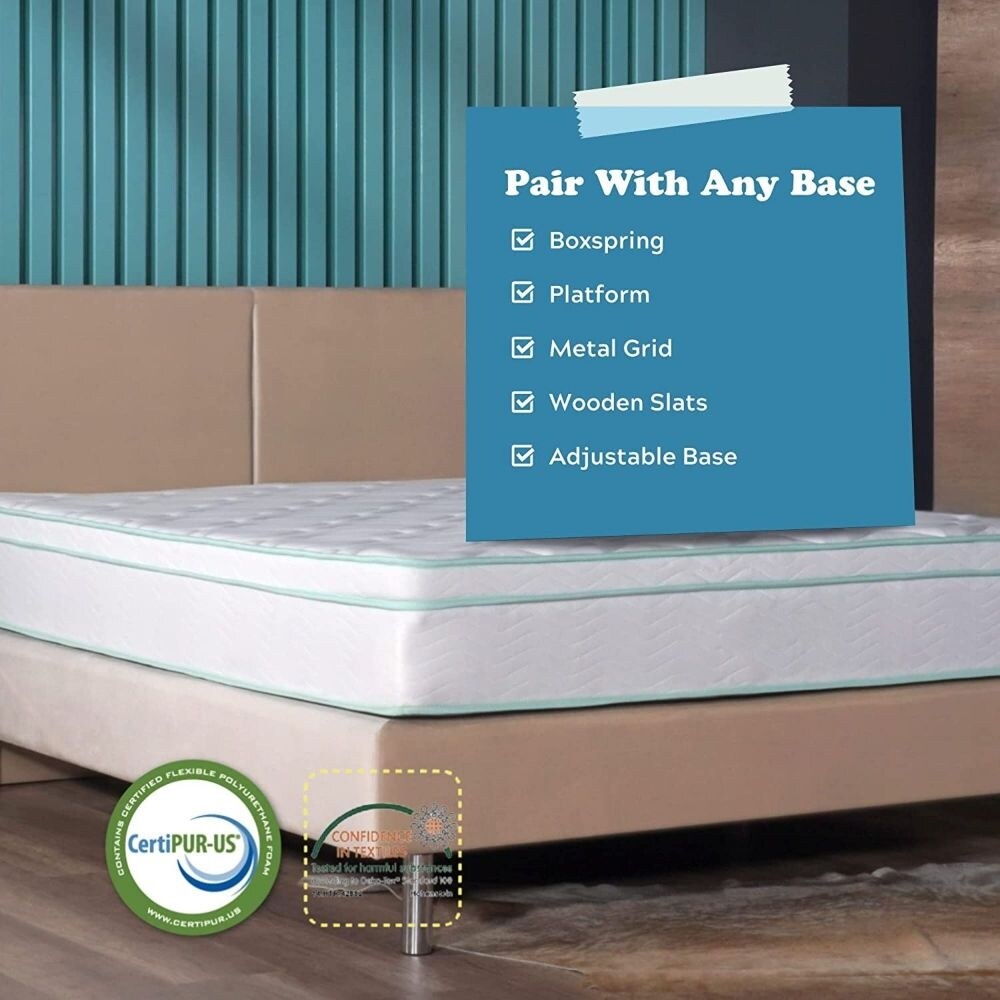 Matelas hybride à ressorts ensachés en mousse à mémoire de forme Cool Gel de 10 pouces