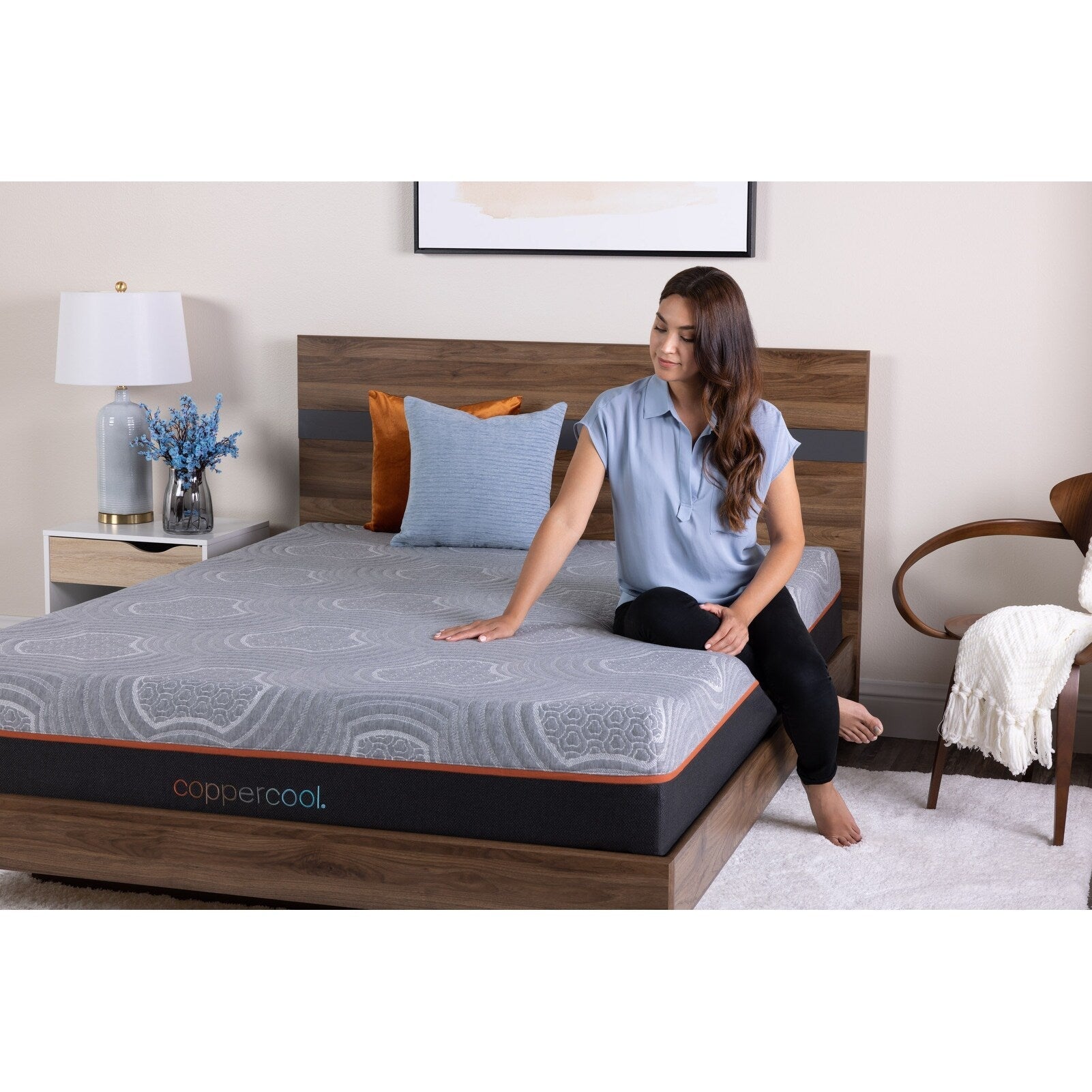 Matelas double 10 pouces en mousse à mémoire de forme gris charbon de bois infusé de gel