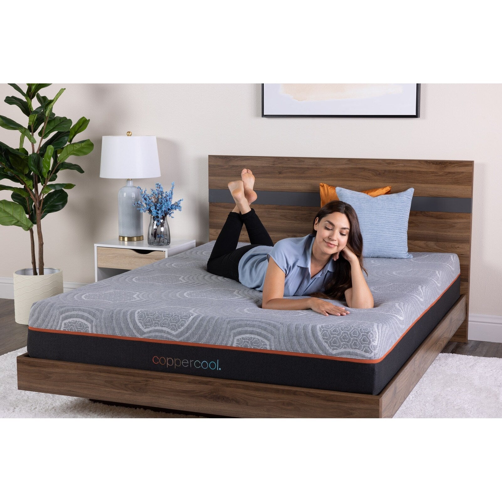 Matelas double 10 pouces en mousse à mémoire de forme gris charbon de bois infusé de gel