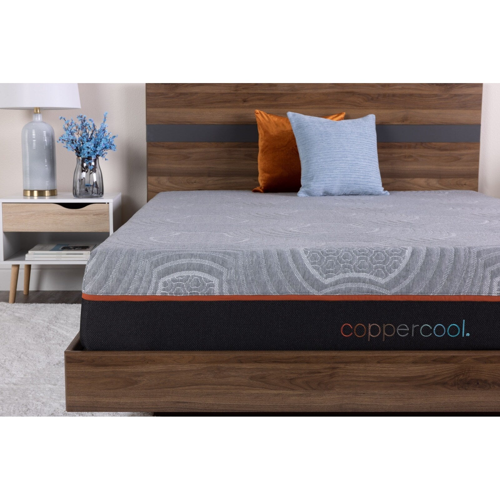 Matelas double 10 pouces en mousse à mémoire de forme gris charbon de bois infusé de gel