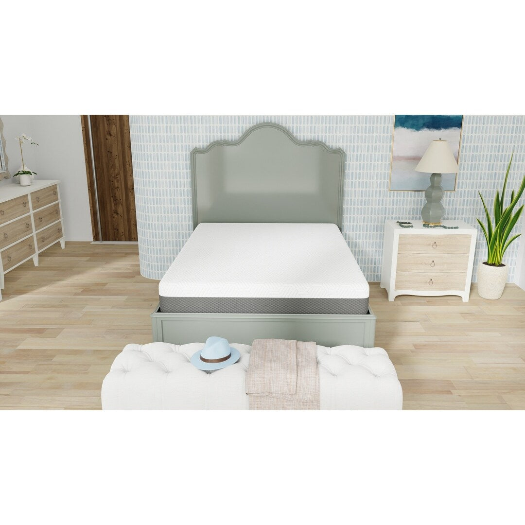 Matelas Queen mi-ferme de 10 pouces avec housse rafraîchissante