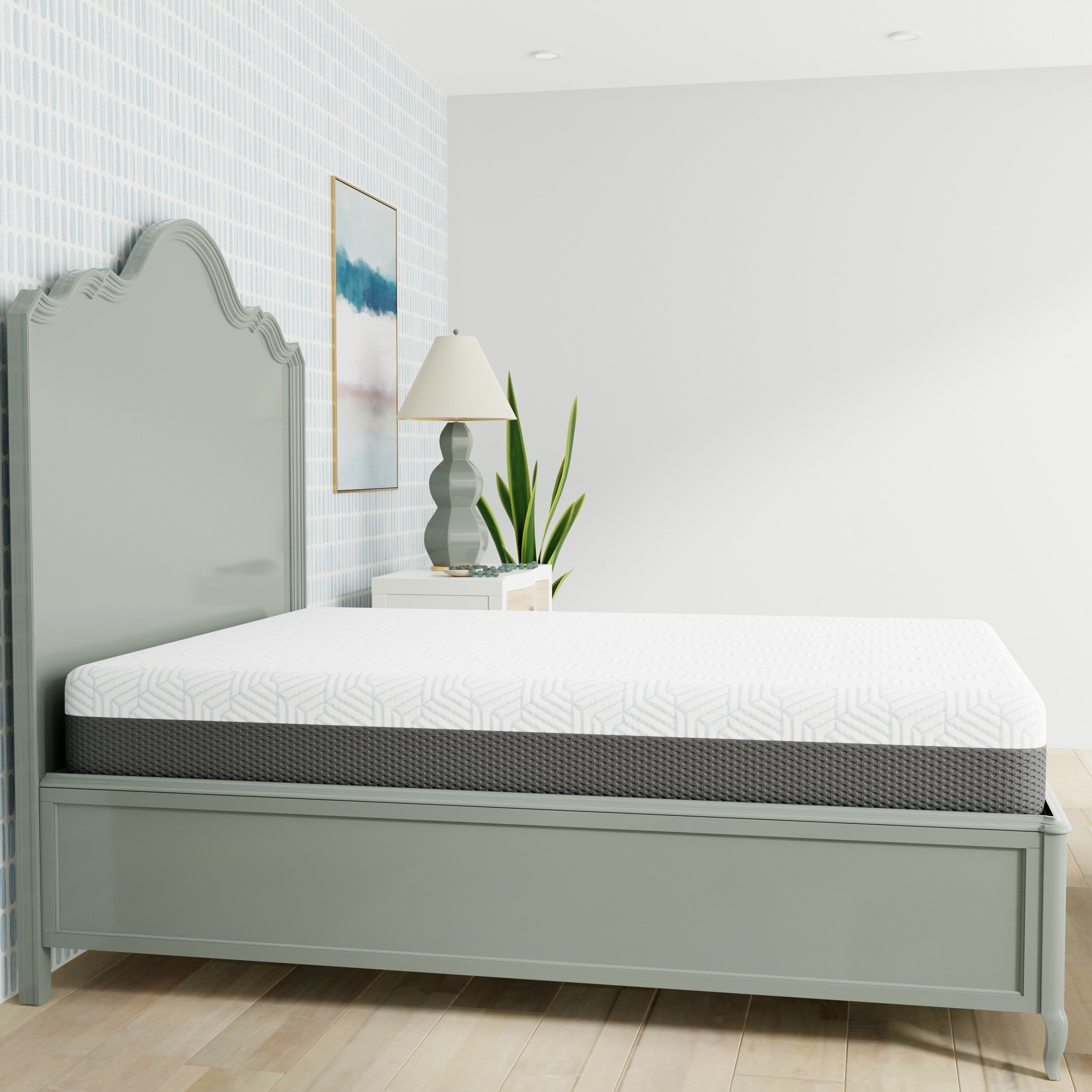Matelas Queen mi-ferme de 10 pouces avec housse rafraîchissante
