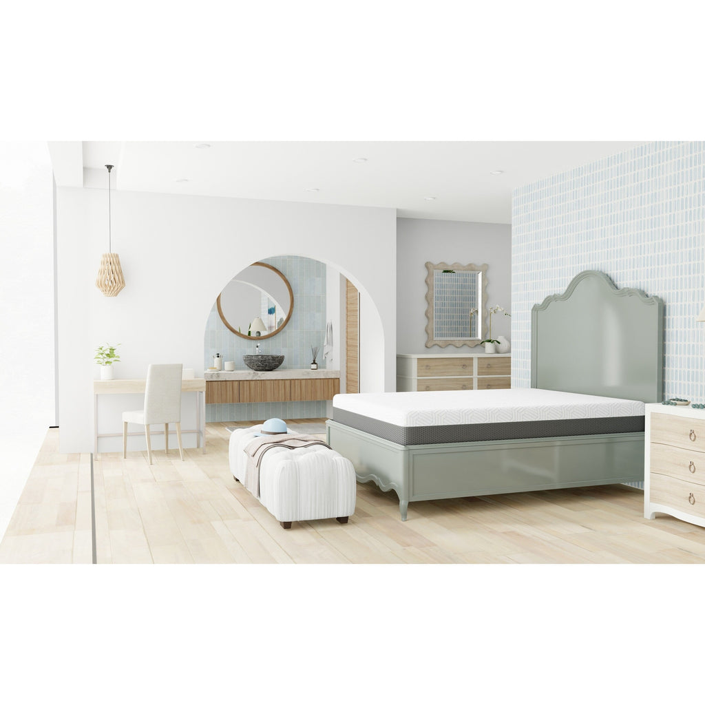 Matelas Queen mi-ferme de 10 pouces avec housse rafraîchissante