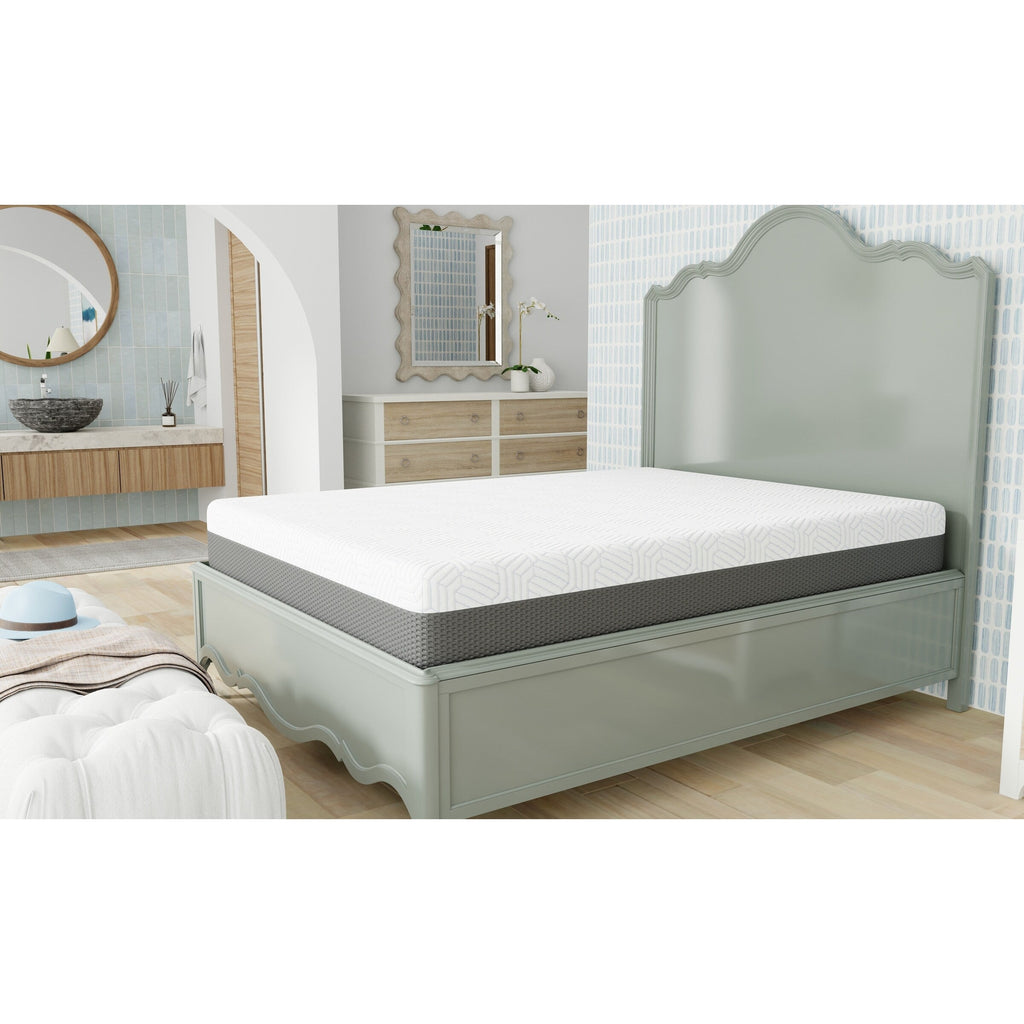 Matelas Queen mi-ferme de 10 pouces avec housse rafraîchissante