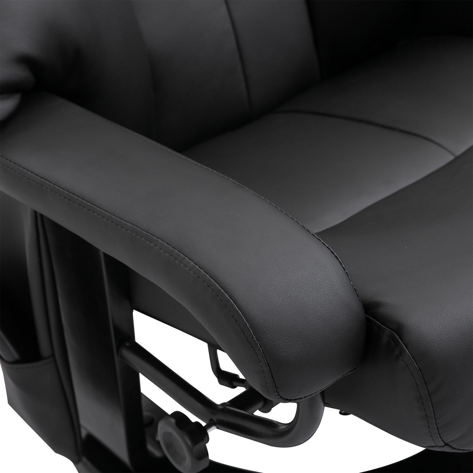 Fauteuil de massage à vibrations à 10 points, pivotant et inclinable, en cuir PU, avec dossier réglable, repose-pieds et télécommande