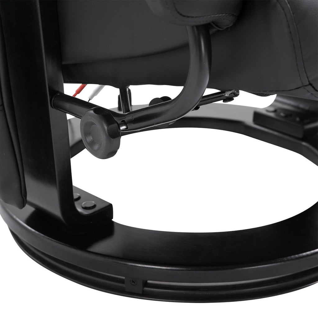 Fauteuil de massage à vibrations à 10 points, pivotant et inclinable, en cuir PU, avec dossier réglable, repose-pieds et télécommande