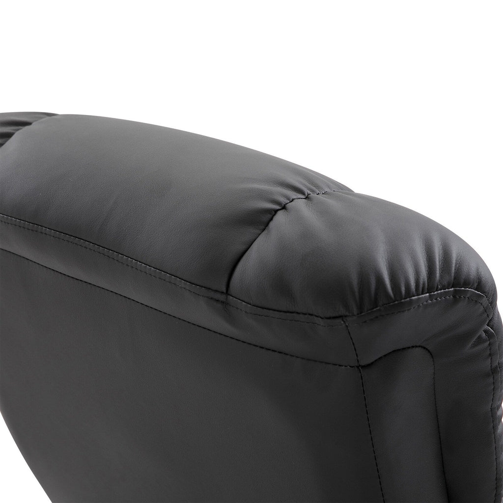 Fauteuil de massage à vibrations à 10 points, pivotant et inclinable, en cuir PU, avec dossier réglable, repose-pieds et télécommande
