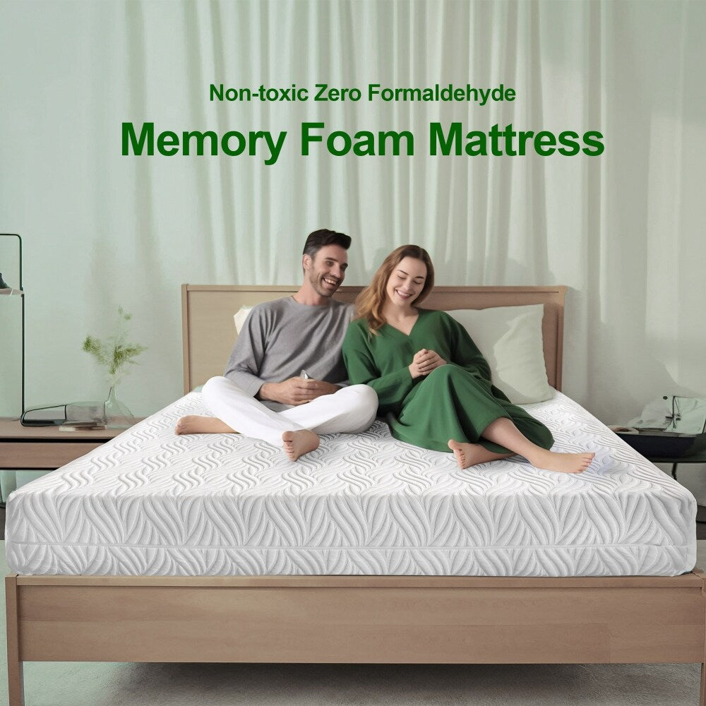 Matelas en mousse à mémoire de forme blanc de 10 po, lit dans une boîte