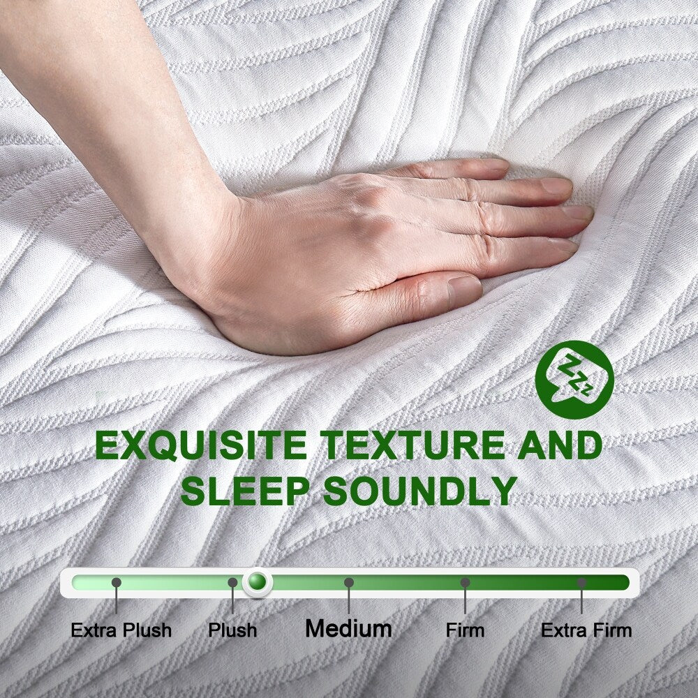 Matelas en mousse à mémoire de forme blanc de 10 po, lit dans une boîte