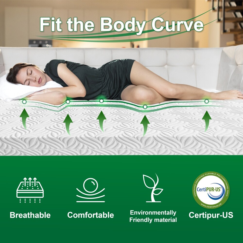 Matelas en mousse à mémoire de forme blanc de 10 po, lit dans une boîte