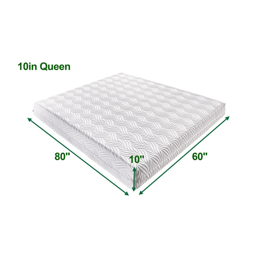 Matelas en mousse à mémoire de forme blanc de 10 po, lit dans une boîte