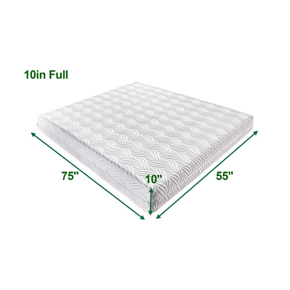 Matelas en mousse à mémoire de forme blanc de 10 po, lit dans une boîte