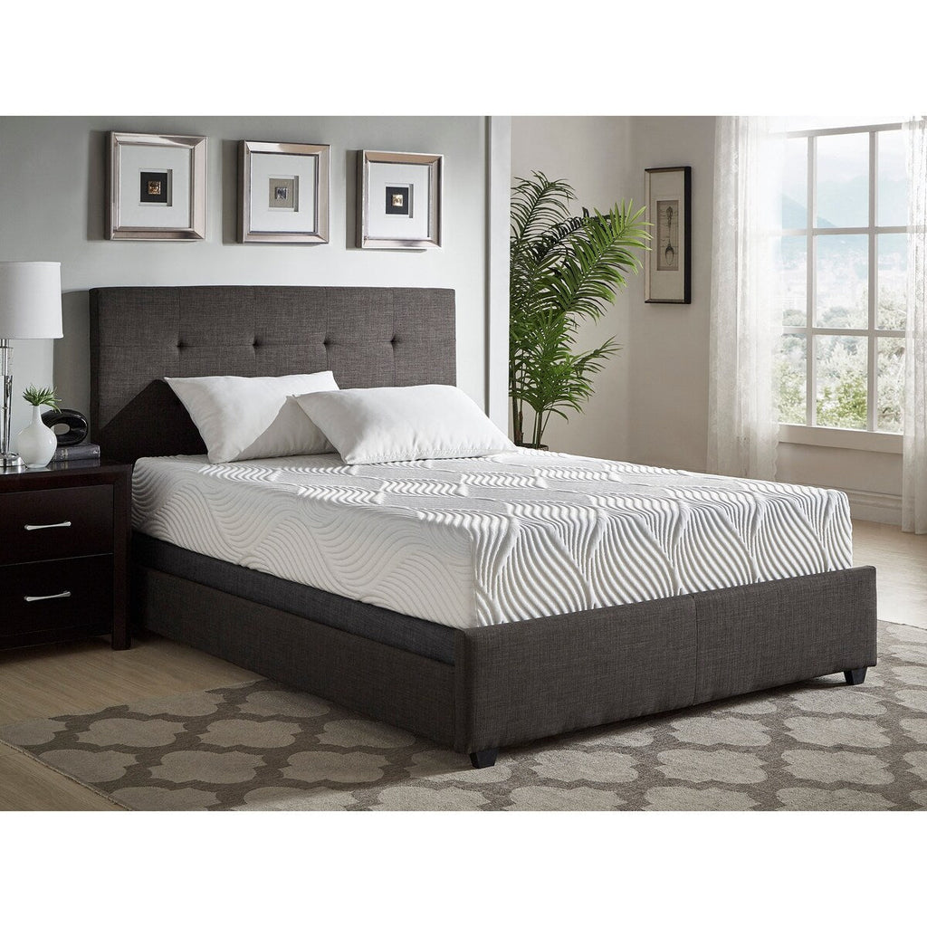 Matelas California King Size 10 pouces en mousse à mémoire de forme infusée de gel, ferme, blanc, matelas dans une boîte