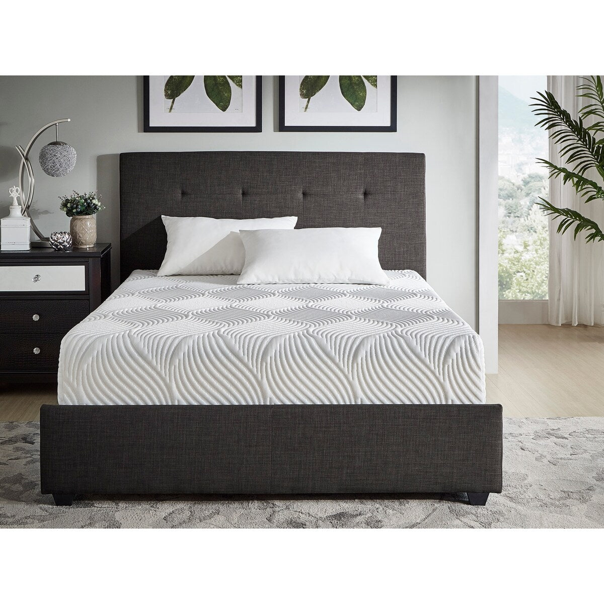 Matelas California King Size 10 pouces en mousse à mémoire de forme infusée de gel, ferme, blanc, matelas dans une boîte