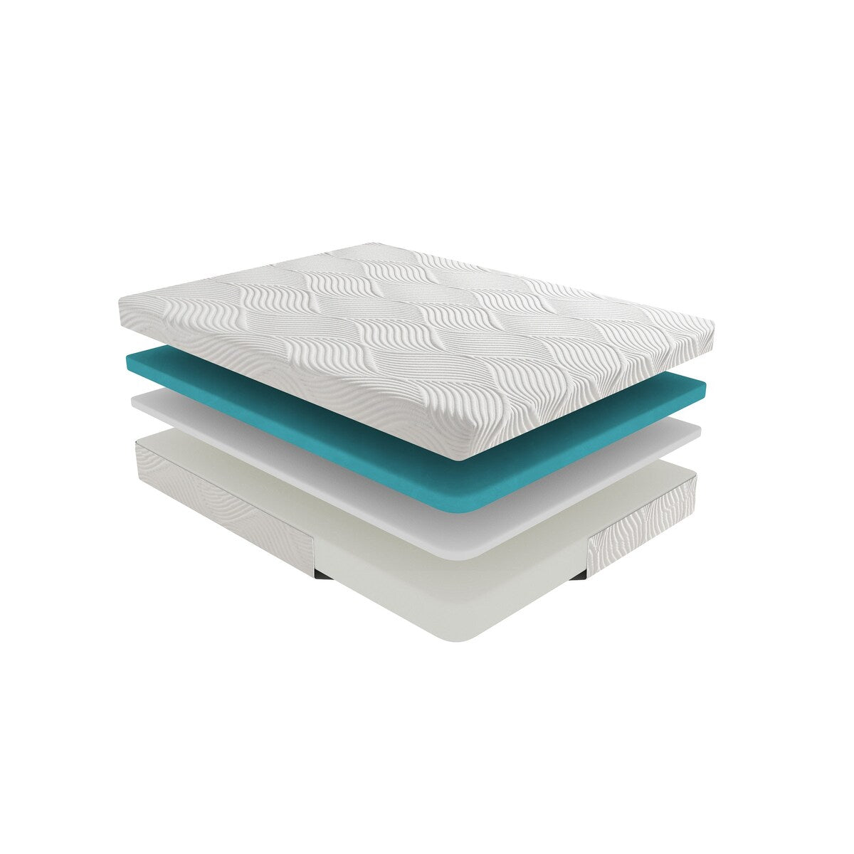 Matelas Queen Size 10 pouces en mousse à mémoire de forme infusée de gel, ferme, blanc, matelas dans une boîte