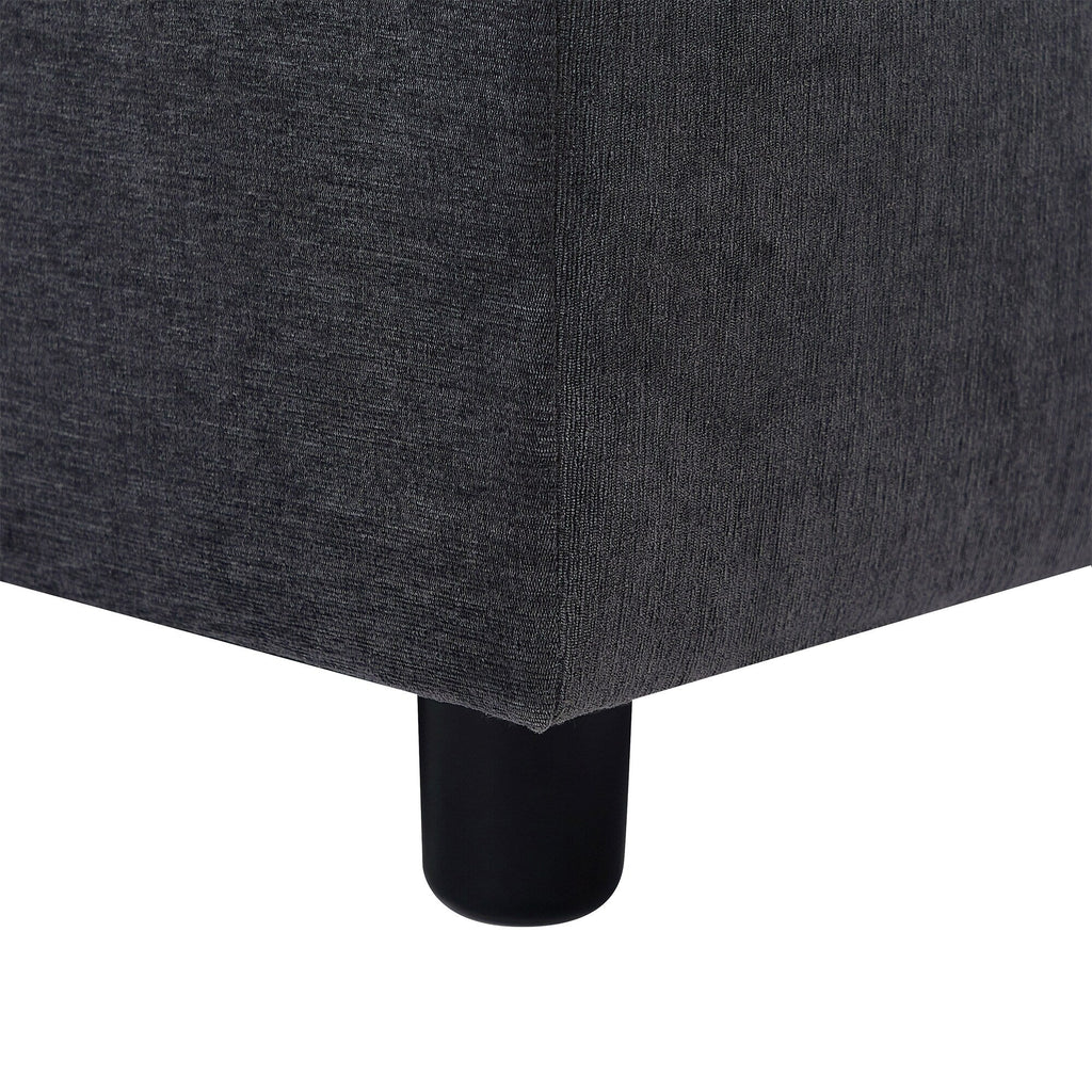 Canapé sectionnel en polyester 102,4 L avec repose-pieds réversible, coussins épais et pieds en plastique