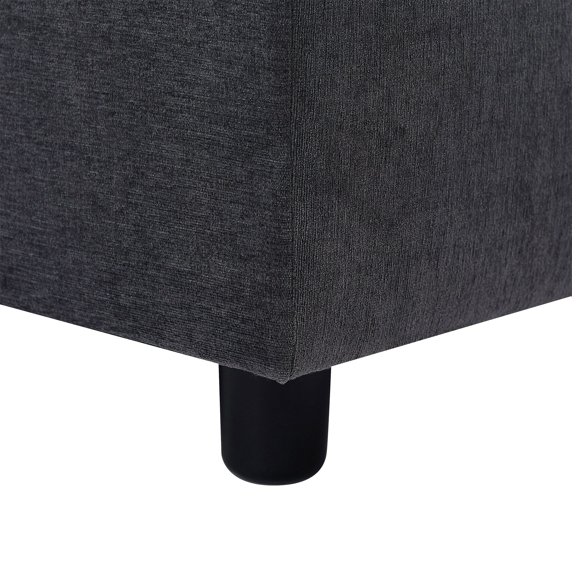 Canapé sectionnel en polyester 102,4 L avec repose-pieds réversible, coussins épais et pieds en plastique