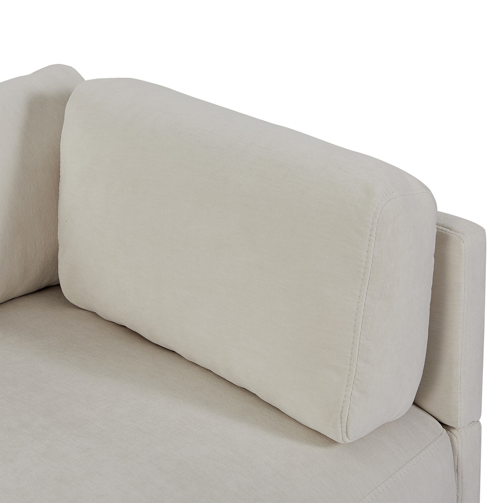 Canapé sectionnel en polyester 102,4 L avec repose-pieds réversible, coussins épais et pieds en plastique