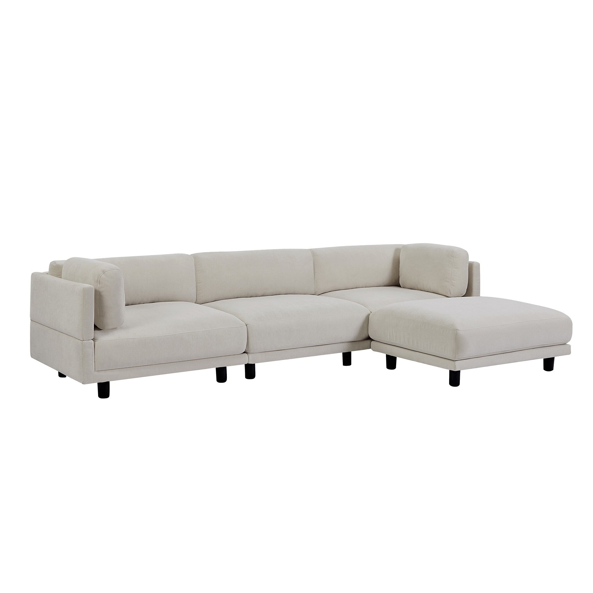Canapé sectionnel en polyester en forme de L de 102,4 pouces avec repose-pieds réversible, coussins épais et pieds en plastique résistants