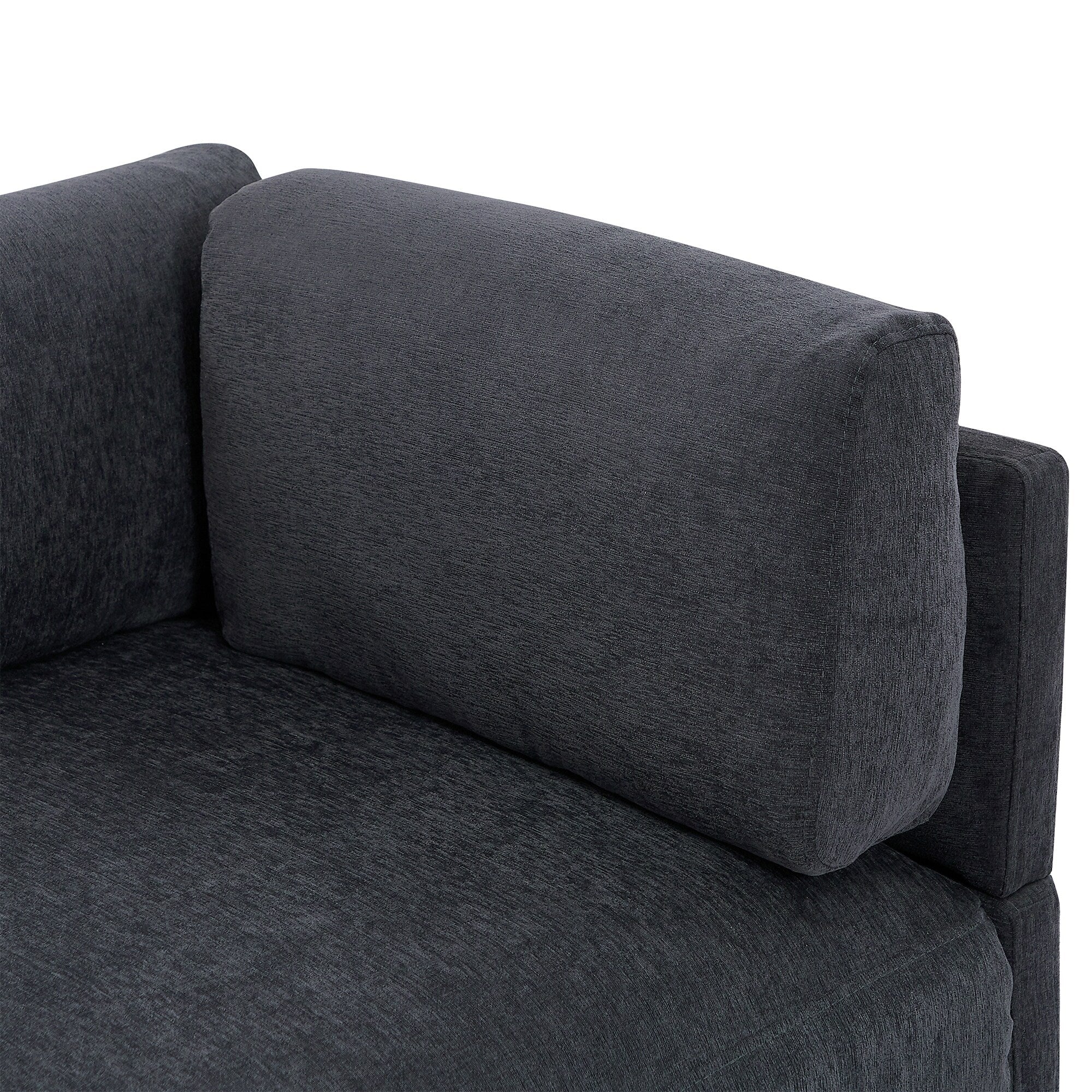 Canapé en L en polyester de 102,4 po avec repose-pieds réversible