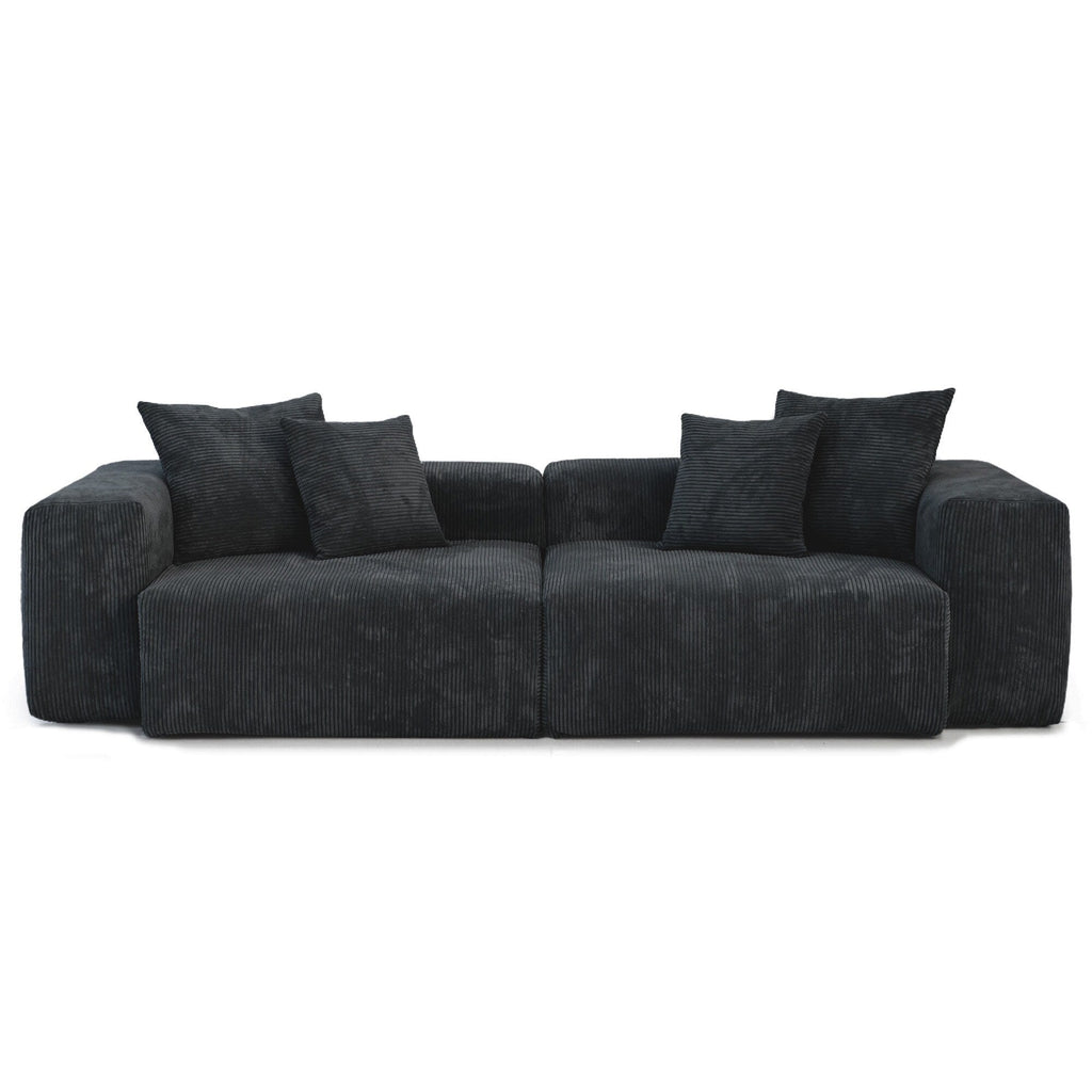 Canapé causeuse modulaire en velours côtelé de 102 po, grand format, style nuage