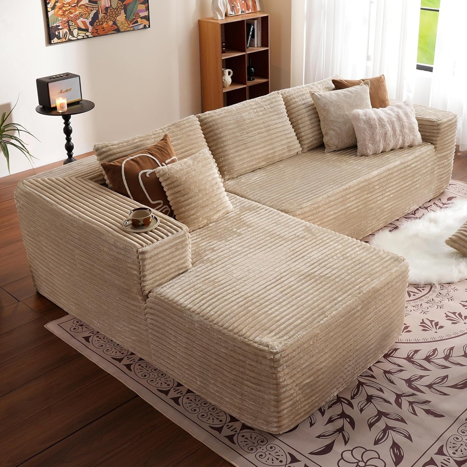 Canapé sectionnel Cloud en forme de L 104 - Canapé modulaire à assise profonde pour salon et chambre, sans assemblage