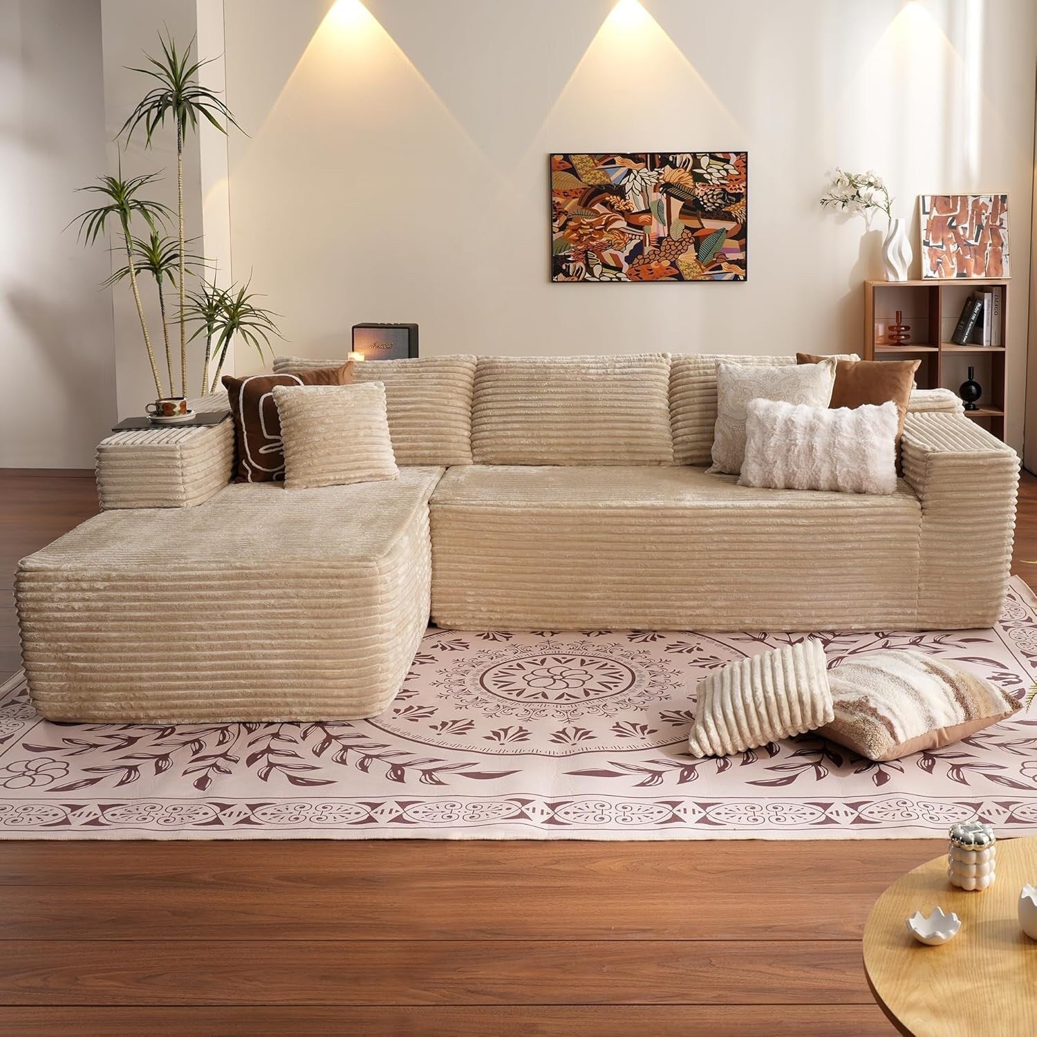 Canapé sectionnel Cloud en forme de L 104 - Canapé modulaire à assise profonde pour salon et chambre, sans assemblage