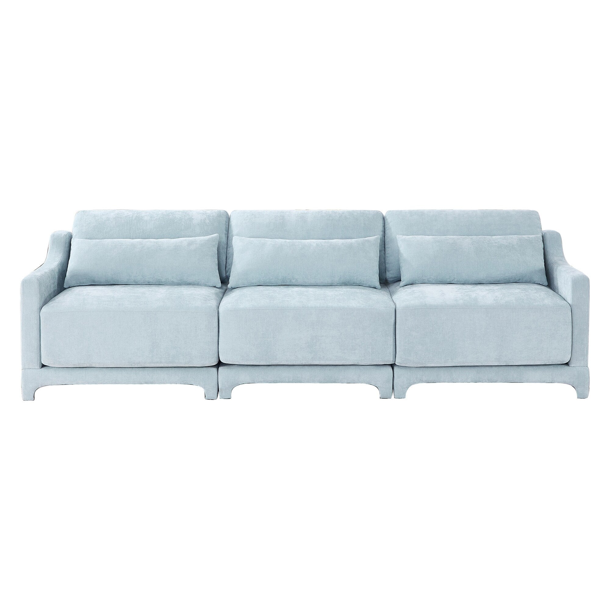 Canapé 4 places en chenille 105,9 avec base ergonomique en bois et éponge haute résilience pour le salon