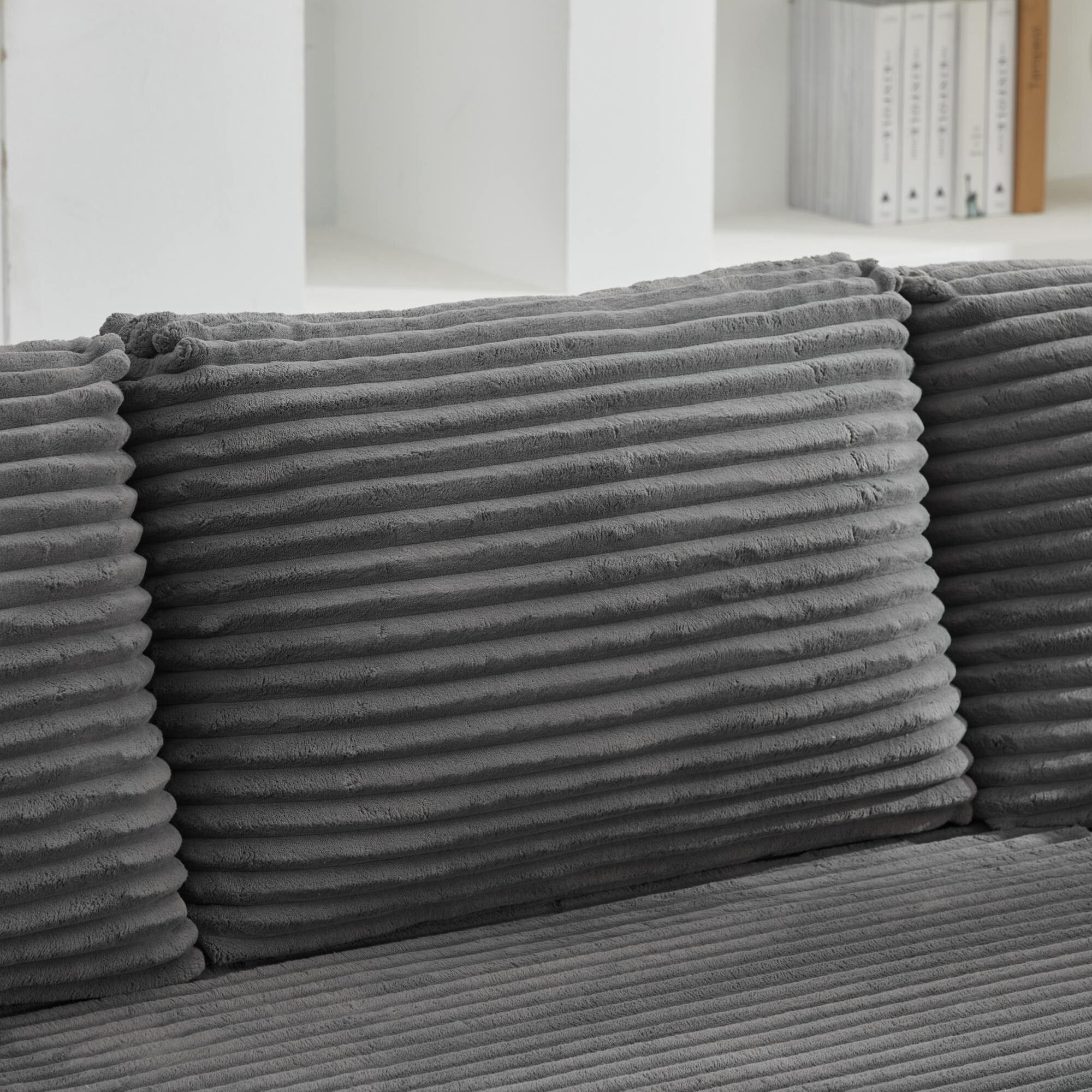 Canapé sectionnel Cloud 106 en L avec méridienne orientée vers la gauche, canapé modulaire moderne à assise profonde pour salon, aucun assemblage requis