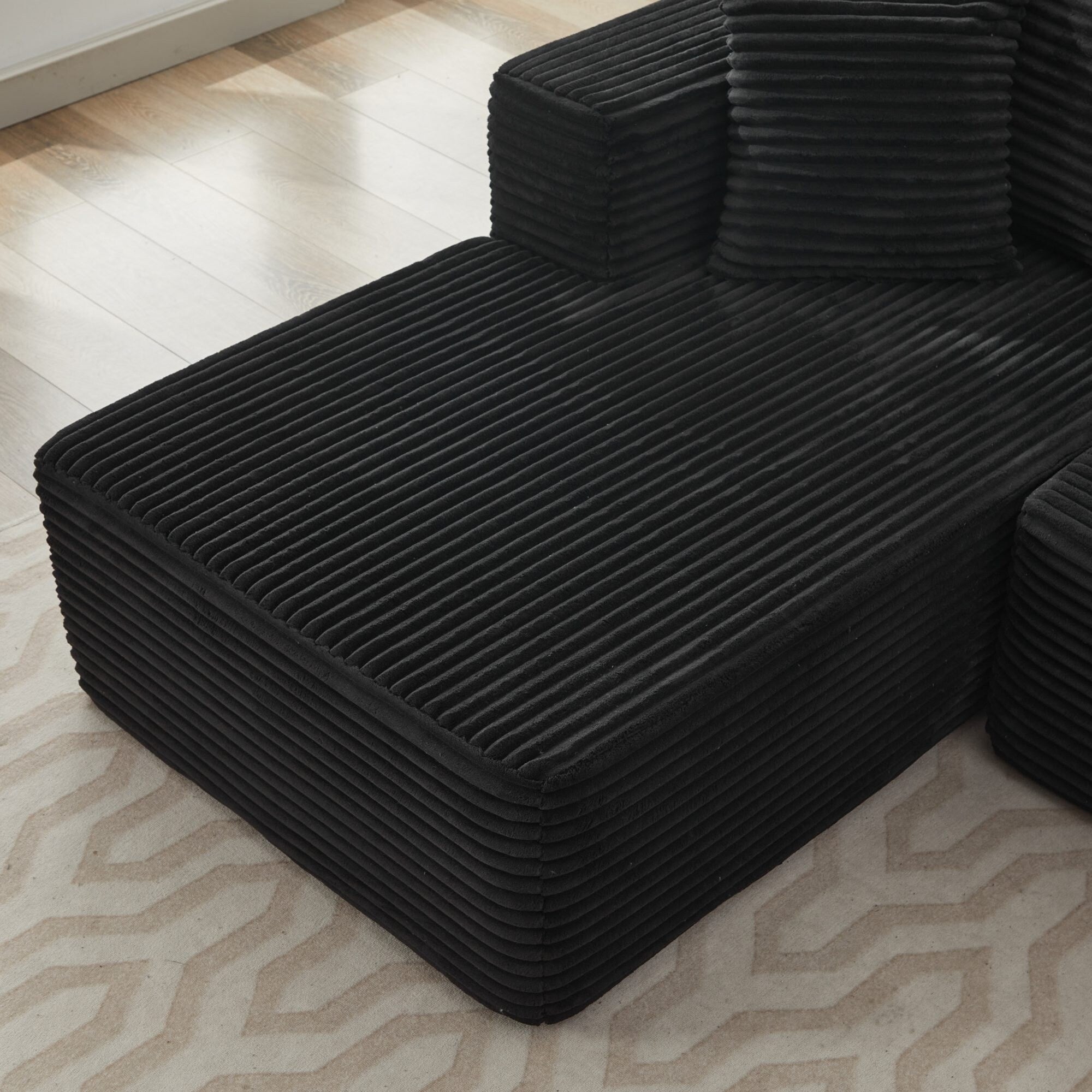 Canapé sectionnel Cloud 106 en L avec méridienne orientée vers la gauche, canapé modulaire moderne à assise profonde pour salon, aucun assemblage requis