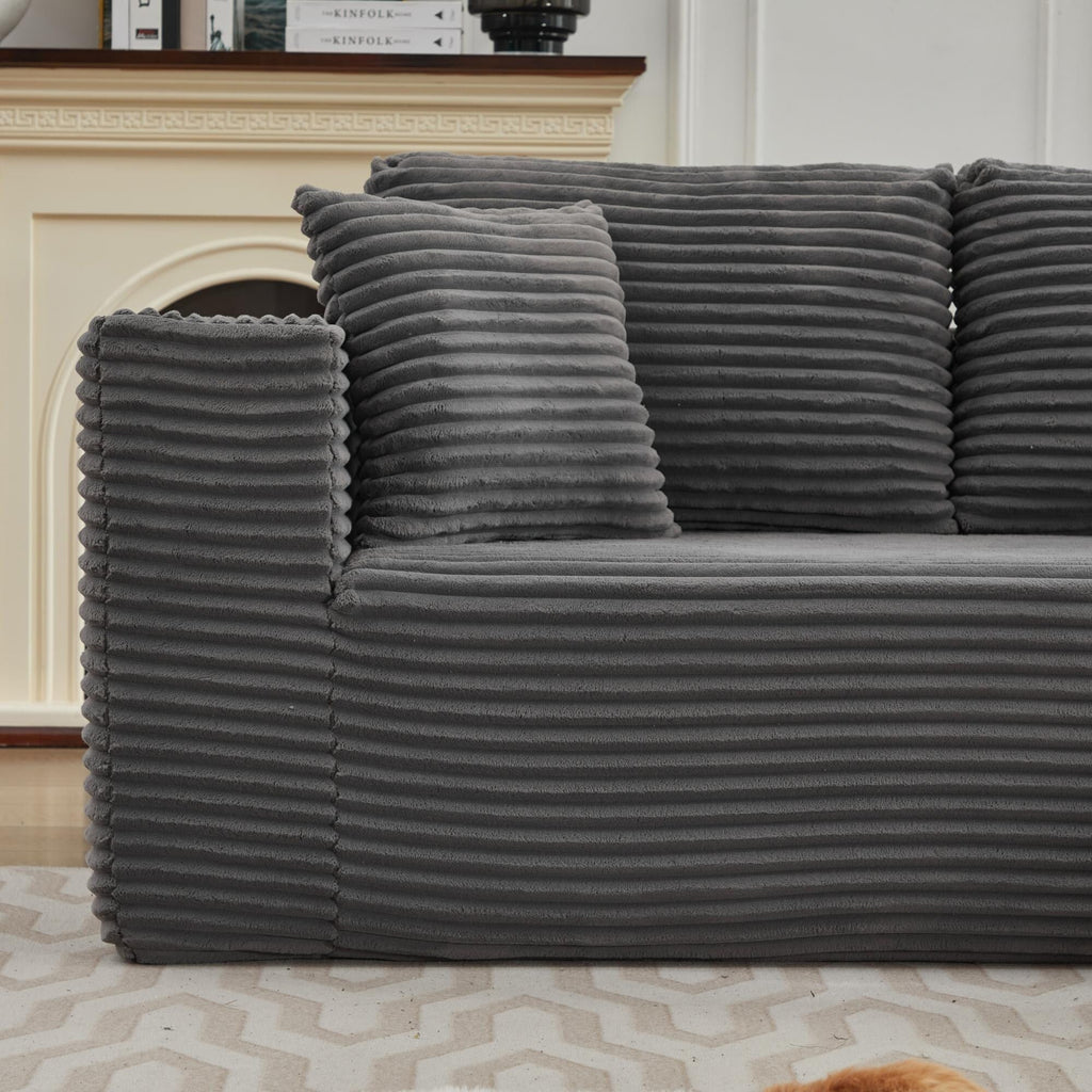 Canapé sectionnel Cloud 106 en L avec méridienne orientée vers la droite, canapé modulaire moderne à assise profonde pour salon, aucun assemblage requis