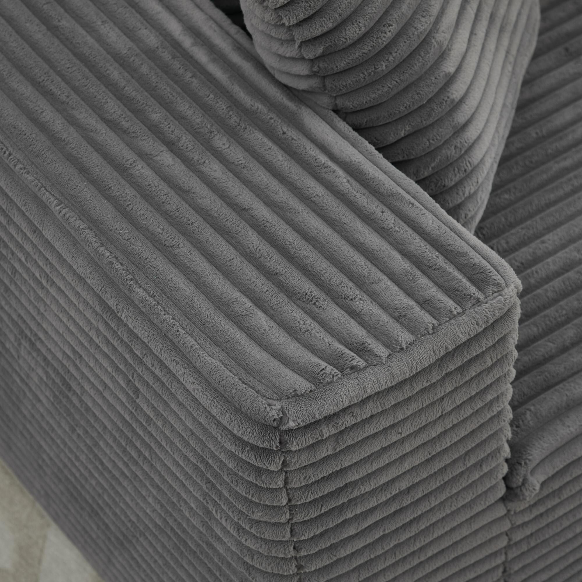 Canapé sectionnel Cloud 106 en L avec méridienne orientée vers la droite, canapé modulaire moderne à assise profonde pour salon, aucun assemblage requis
